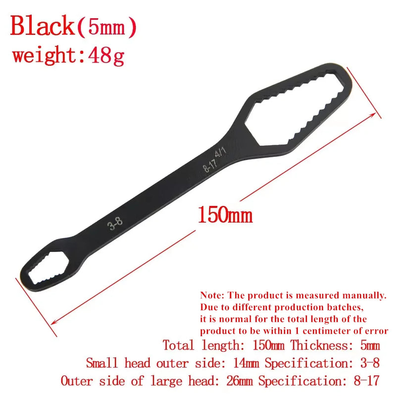 Chave de Boca Dupla Multifuncional 8 a 17mm – Ferramenta Profissional para Parafusos e Porcas