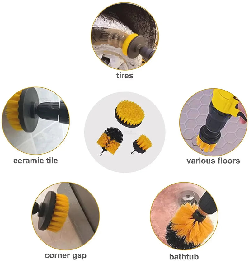 Kit de Escovas para Detalhamento Automotivo PWS – Limpeza Profunda e Versátil para Carros e Motos