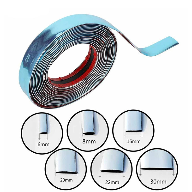 Fita Cromada Decorativa e Protetora para Carros – 3M / 5M