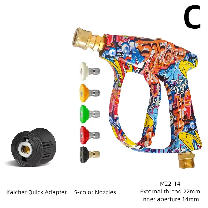 Pistola de Água de Alta Pressão 4350PSI com Design Graffiti e Kit de Espuma