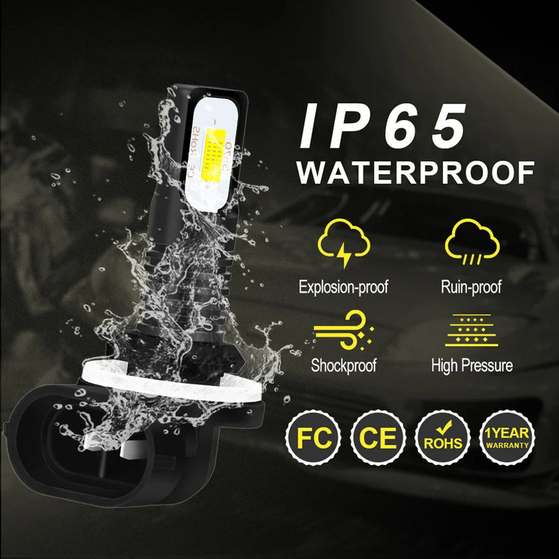 Par de Lâmpadas de LED H27 (880/881) para Farol e Neblina – 20000LM 6500K