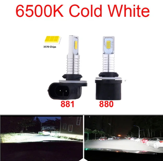 Par de Lâmpadas de LED H27 (880/881) para Farol e Neblina – 20000LM 6500K