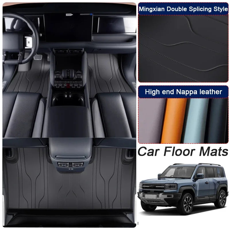 Tapete Automotivo de Luxo em Couro Nappa – Sob Medida e Impermeável