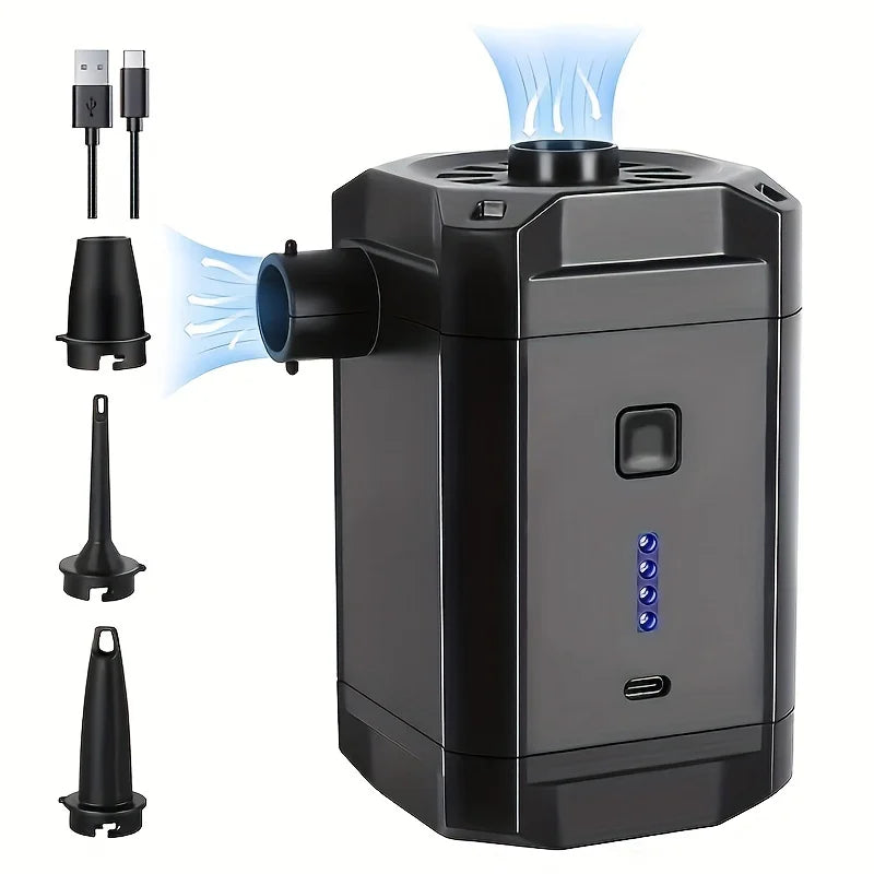 Bomba de Ar Portátil 5200mAh – Ideal para Colchões, Sofás Infláveis e Piscinas