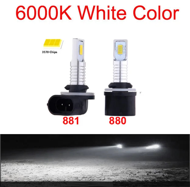 Par de Lâmpadas de LED H27 (880/881) para Farol e Neblina – 20000LM 6500K