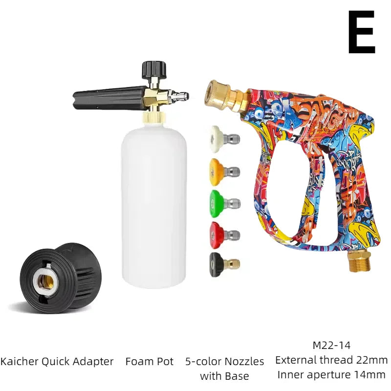 Pistola de Água de Alta Pressão 4350PSI com Design Graffiti e Kit de Espuma
