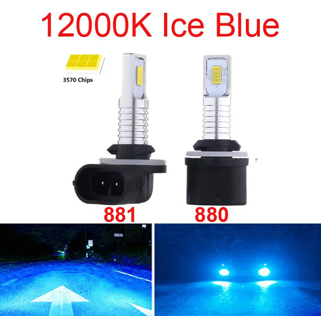 Par de Lâmpadas de LED H27 (880/881) para Farol e Neblina – 20000LM 6500K